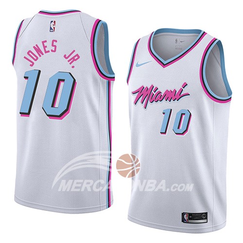 Maglia NBA Miami Heat Derrick Jones Jr. Ciudad 2018 Bianco